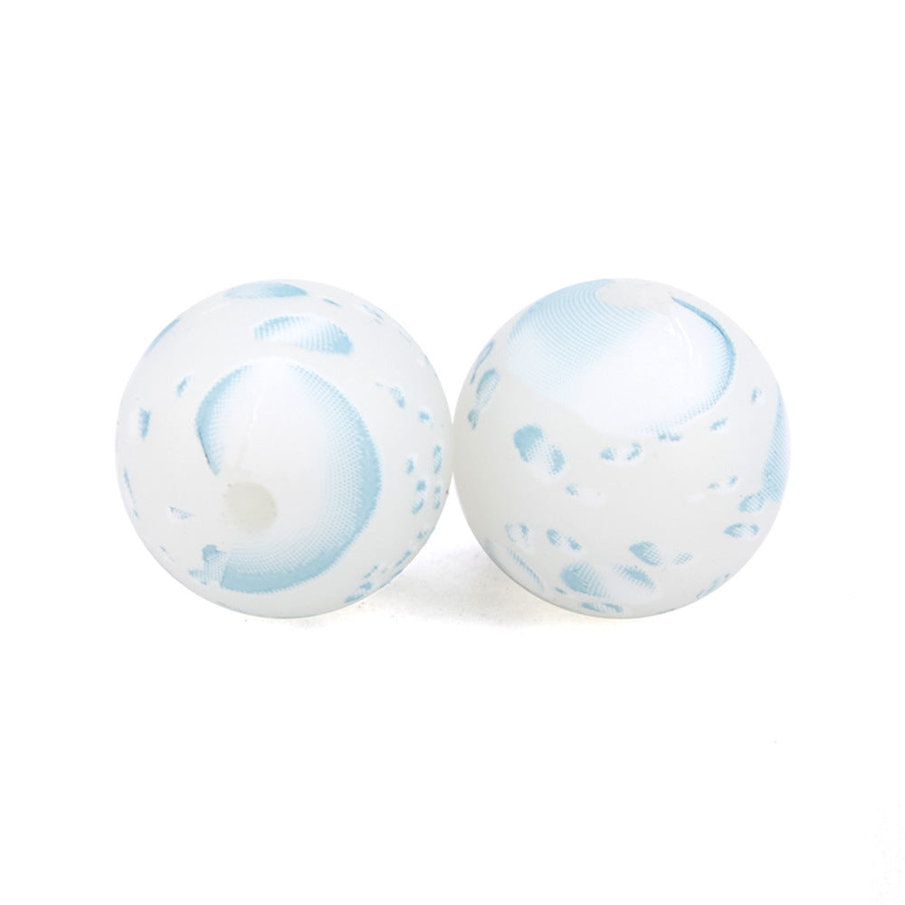 Wholesale 50PCS Silicone Luminous Leopard Beads